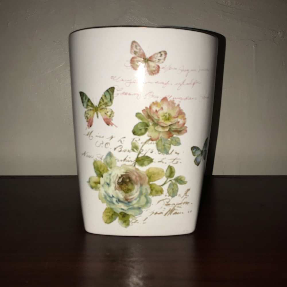 Avanti Butterfly Garden Wastebasket